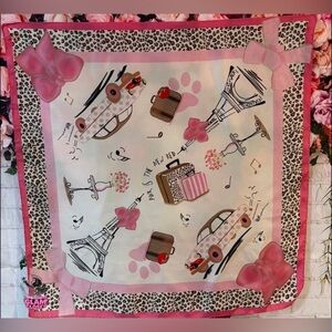 Kid’s monnalisa Italian Pink and White Parisian Print Scarf🎀